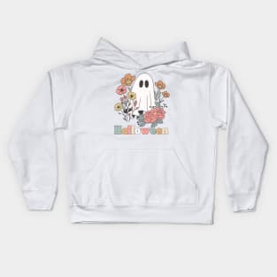 Cute Ghost With Flowers - Halloween Kids Hoodie